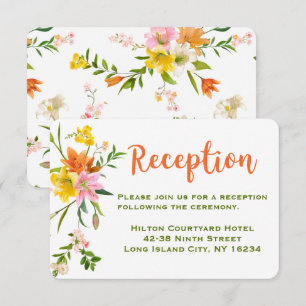 Convites Recepção de Casamento Floral com Flores de Lírio L
