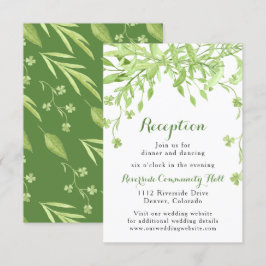 Convites Recepção de Casamento Floral com Trevo Verde
