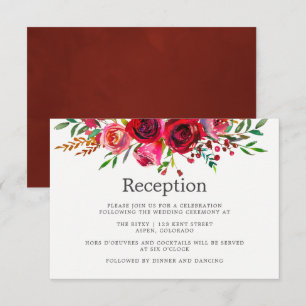 Convites Recepção de casamento Floral de Aquarela