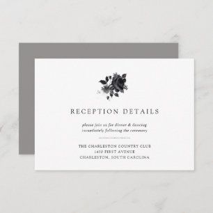 Convites Recepção de casamento Floral de Buquê Negro