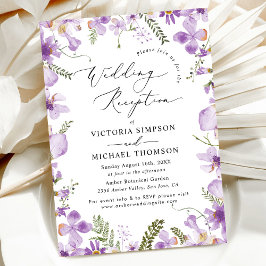 Convites Recepção de casamento Floral de Casamento Roxo