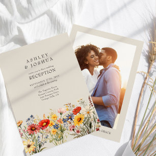 Convites Recepção de Casamento Floral de Flor Silvestre Rús