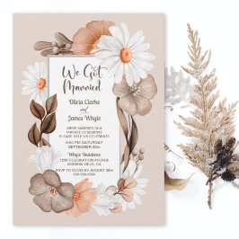 Convites Recepção de Casamento Floral de Outono Rústico Boh