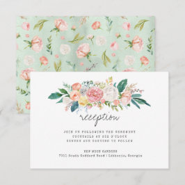Convites Recepção de Casamento Floral de Verão Corada