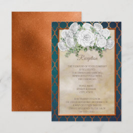 Convites Recepção de Casamento Floral Elegante em Verde Águ