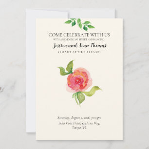 Convites Recepção de casamento Floral Graceful