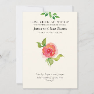 Convites Recepção de casamento Floral Graceful