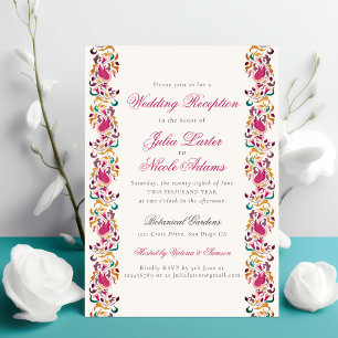 Convites Recepção de Casamento Floral Pérola Clássica