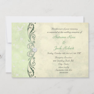 Convites Recepção de Casamento Floral Primaveril Amarelo Ve
