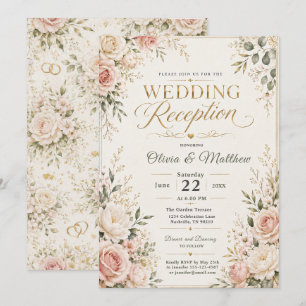 Convites Recepção de Casamento Floral Romântico