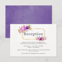 Convites Recepção de casamento Floral Roxa e Violeta