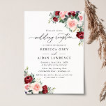 Convites Recepção de casamento Floral Rustic Watercolor<br><div class="desc">Esta elegante coleção Romântica de Blooms apresenta cores d'água entrelaçadas e borbulhadas florais com folhas verdes emparelhadas com um serif clássico e fontes delicadas de sans a preto,  e rosa empoeirado de volta com um monograma personalizável. Itens correspondentes disponíveis.</div>