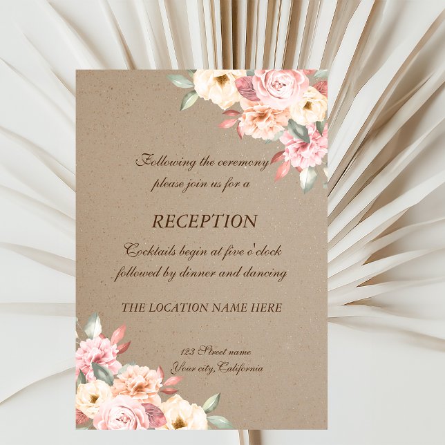 Convites Recepção de Casamento Floral Rústico Charmoso (Criador carregado)