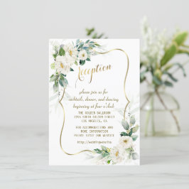 Convites Recepção de Casamento Flores de Marfim Branco Eleg