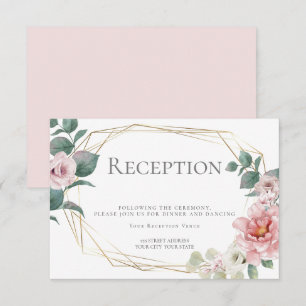 Convites Recepção de Casamento Flores de Peônia Rosa Páli