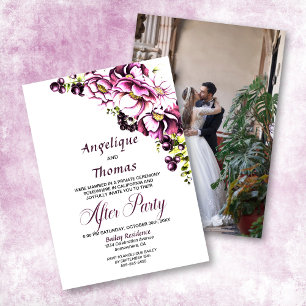 Convites Recepção de casamento Flórida Rosa-Rosa Personaliz