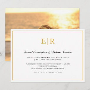 Convites Recepção de Casamento Formal com Monograma Elegant