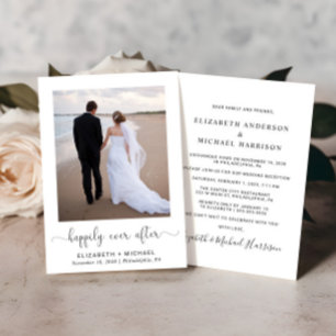 Convites Recepção de Casamento Fotográfico Elegante Feliz p