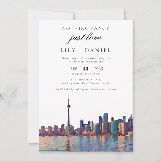 Convites Recepção de Casamento Fuga em Toronto (Frente)