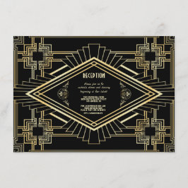 Convites Recepção de Casamento Glam Gold Black Great Gatsby