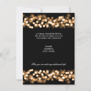 Convites Recepção de Casamento Glamour Dourado de Hollywood