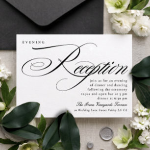 Convites Recepção de Casamento Gravata Preta Caligrafia Ele