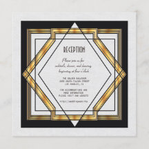 Recepção de Casamento Great Gatsby Dourado Branco 