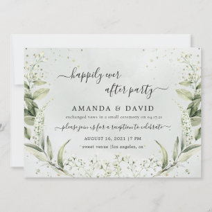 Convites Recepção de Casamento Greenery Happily Ever After