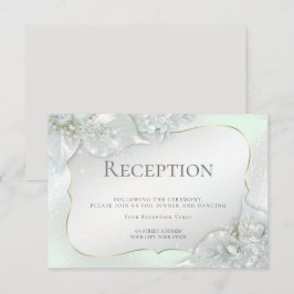 Convites RECEPÇÃO DE CASAMENTO | Honeydew Green Shimmer