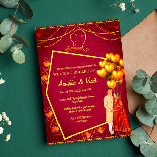 Convites Recepção de casamento indiana