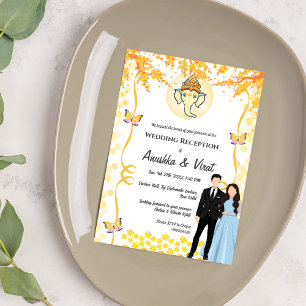 Convites Recepção de casamento indiana