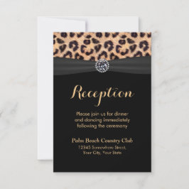 Convites Recepção de casamento Leopardo de Diamante Chic Br