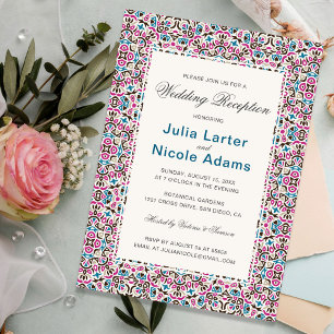 Convites Recepção de Casamento Mandala Geo em Treliça Marro
