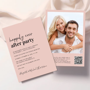 Convites Recepção de casamento mínima de código QR de foto