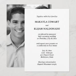 Convites Recepção de casamento mínima do templo preto e bra