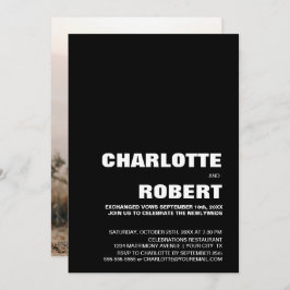 Convites Recepção de casamento Mínima Moderna Branca Negra