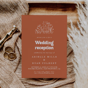 Convites Recepção de Casamento Minimalista com Flores Silve