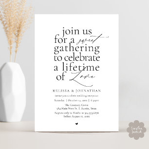 Convites Recepção de Casamento Minimalista de Amor Doce Mod