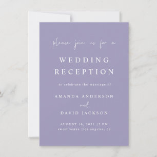 Convites Recepção de Casamento Minimalista Lavanda Roxo Lil