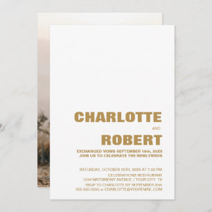 Convites Recepção de casamento Moderna de Fotografias Perso