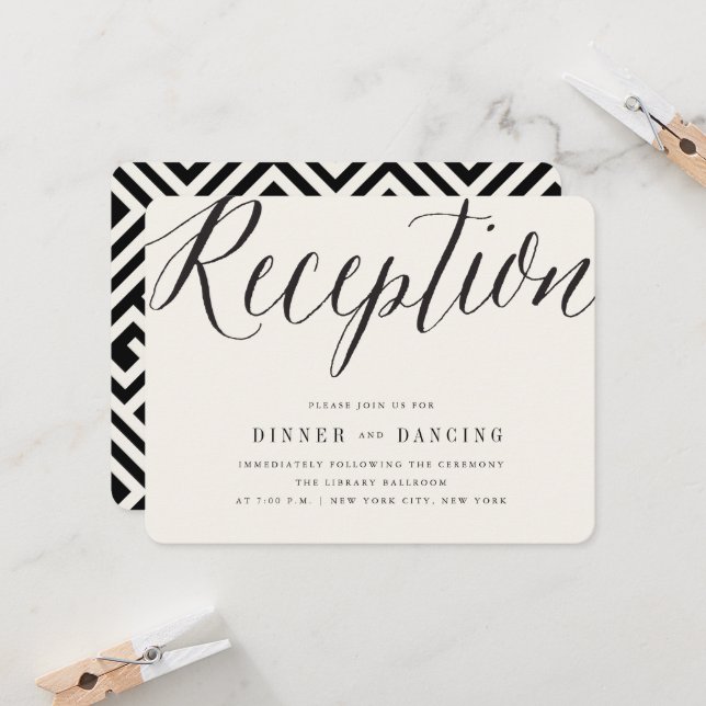 Convites Recepção de casamento Moderna de Script Simples Cl (Frente/Verso In Situ)