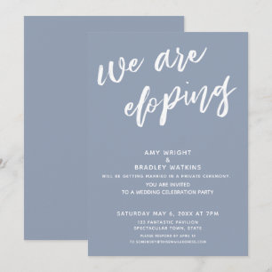 Convites Recepção de Casamento Moderna Dusty Blue Estamos F