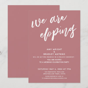 Convites Recepção de Casamento Moderna Dusty Rose Estamos F