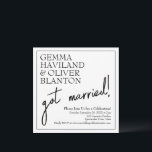 Convites Recepção de casamento moderna e simples<br><div class="desc">A elegância de uma fonte serif bonito é contrastada com o roteiro casual de escrita manual que lê "se casou!" nesta recepção de casamento 2 em um anúncio e convite. Use os campos modelo para adicionar seus próprios detalhes e se sinta livre para mudar cores, fontes, layout de qualquer maneira...</div>