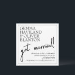 Convites Recepção de Casamento Moderna Simples e Divertida<br><div class="desc">A elegância de uma fonte serifada bonita é contrastada com a escrita à mão casual que lê "casaram!" neste anúncio e convite de recepção de casamento 2-em-1. Use os campos do modelo para adicionar seus próprios detalhes e sinta-se à vontade para alterar cores, fontes, layout da maneira que achar melhor!...</div>