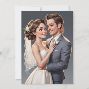 Convites recepção de casamento moderno e feliz para sempre