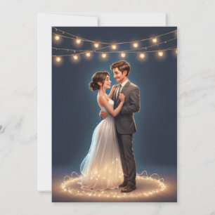 Convites recepção de casamento moderno e feliz para sempre