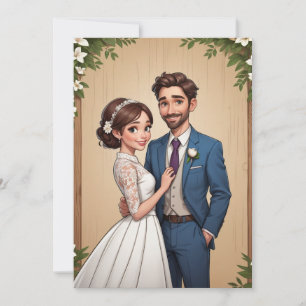Convites recepção de casamento moderno e feliz para sempre