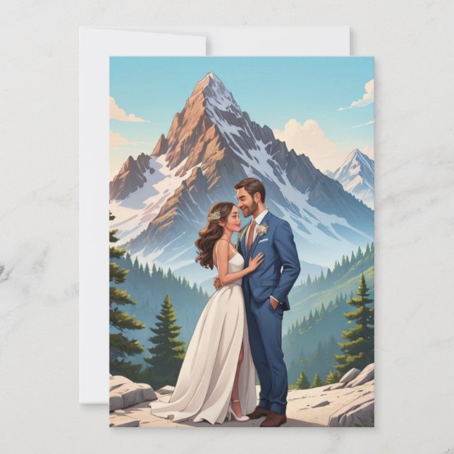 Convites recepção de casamento moderno feliz para sempre ap (Frente)