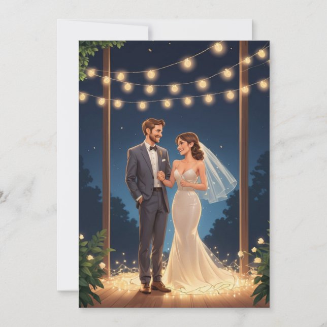 Convites recepção de casamento moderno feliz para sempre fu (Frente)